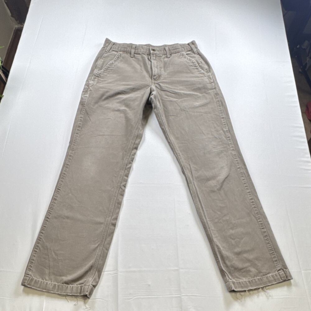Carhartt Relaxed Fit Men's Straight Leg Beige Pants Cotton 33/34